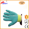 13 Gauge Gelb Polyester Strick Liner Grün Crinkle Latex Handschuhe